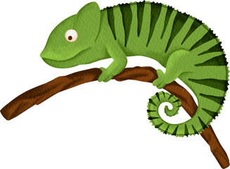 watercolor chameleon