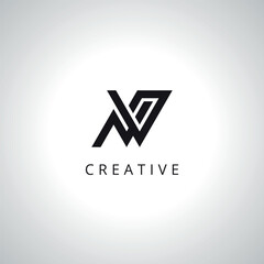 Abstract Letter NV NW Monogram Logo Template With Vector Eps.