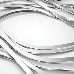 Obraz premium A sleek, abstract design featuring flowing metallic strips against a light background, creating a sense of movement and modernity.