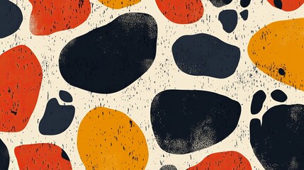 Vibrant Pattern of Orange and Black Spots Creating a Bold and Eye Catching Decorative Design Element