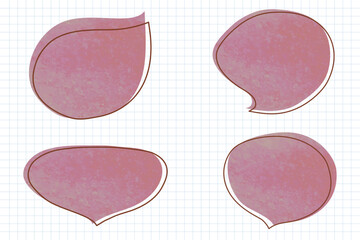 coffee color dark pink artwork speech bubbles set