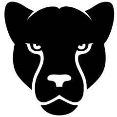 Black panther face silhouette