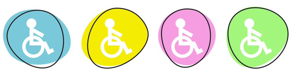Banner mit 4 Buttons: Rollstuhl oder barrierefrei