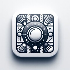 Fototapeta premium Modern Neumorphic UI Button, Raised Effect, Soft Shadow, Clean White Background, Web Design Element