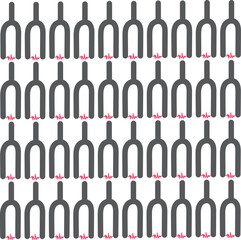 A cluster of forks with red energy charges between the branches of the slingshots.
