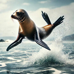 跳ねるアザラシ[generativeAi]