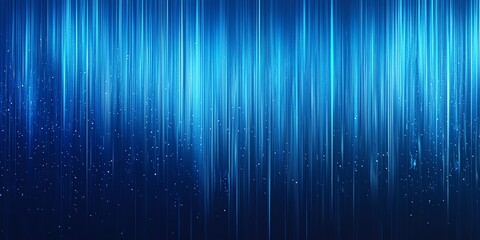 Abstract Blue Light Streaks Background with Falling Particles for Design