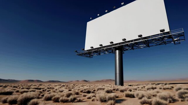 The Empty Billboard in Desert