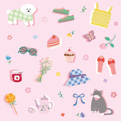 かわいい春のアイコンセット