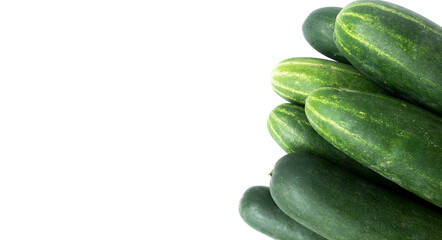 cucumber with empty space for text isolated on white background