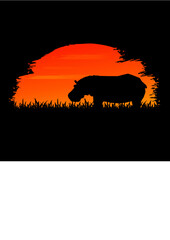 Animal Silhouette in sunset