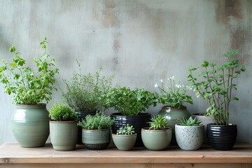 a female gardener who transplants plants into ceramic pots , Generative AI	