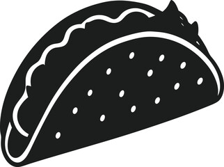 Mexican Taco Silhouette - Traditional Cinco de Mayo Food Vector