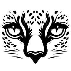 Silhouette of a sharp gaze of a cheetah's eyes