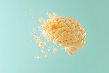 Fototapeta premium Conceptual visualization of progressive brain degradation and cognitive decline