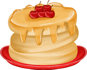 watercolor honey pancake