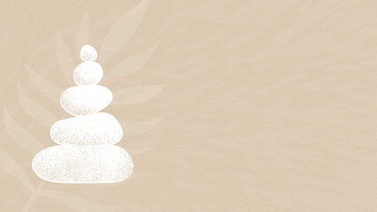 Balance stones natural background. Zen stacked peebles abstract pastel beige color meditation design.