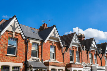 Row of Edwardian terraced houses in Crouch End, London