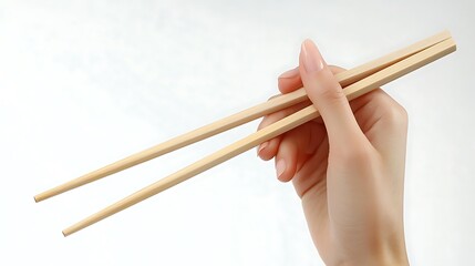 Woman's hand holding chopsticks. (2)