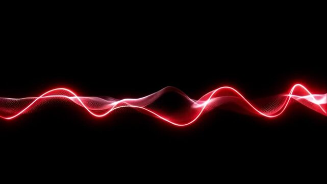 glowing red periodic waves that alternate across the horizontal axis