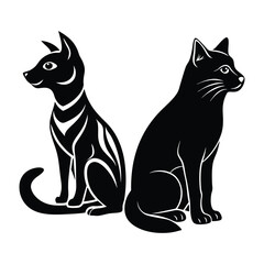 ChatGPT said:
A simple, elegant silhouette of a cat and dog, side by side, their forms outlined in black against a contrasting background, capturing the essence of their playful companionship.
