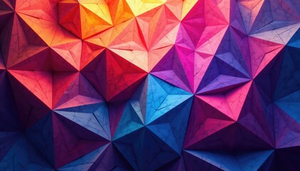 Fototapeta premium Intricate tessellation of geometric shapes in vibrant hues, line, light