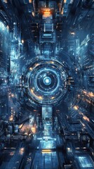 Futuristic Industrial IoT Environment with Advanced Sensors and Machinery