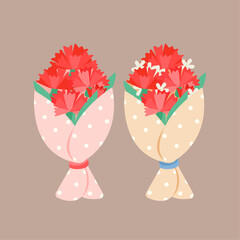 Sweet Blooming Carnation Bouquet Pair
