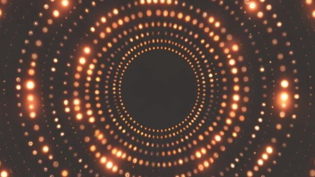 Sleek Digital Artwork With Black Background Central Circular Design of Radiant Silver Dots
