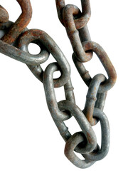rusty metal chain isolated transparant background