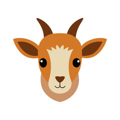 Cute Goat Head Vector Illustration
