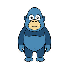 Cute Gorilla Cartoon Vector Illustration