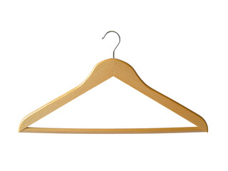 Wooden clothes hanger on a white background