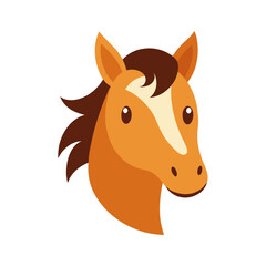 Cute Horse Head Vector Illustration