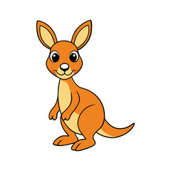 Cute Baby Kangaroo Cartoon Vector Illustration 