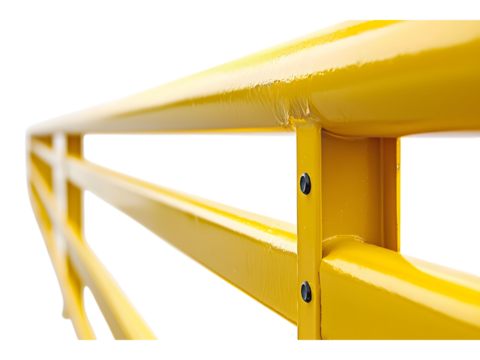 Yellow metal crowd barrier