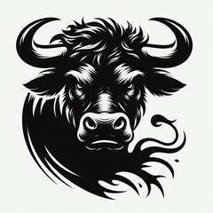 Fototapeta premium Cow Silhouette in Bold Black and White