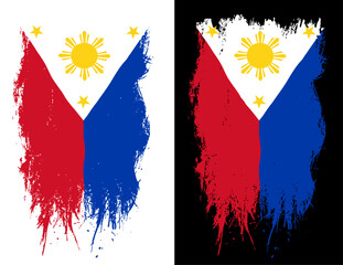 Ripped Philippines Flag Vertical Torn Weathered Vintage