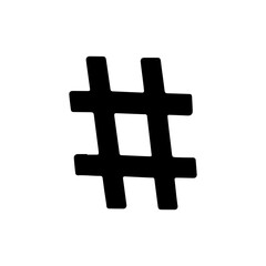 Hashtag black silhouette vector illustration on white background
