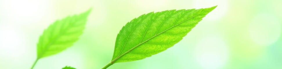 Obraz premium Delicate green leaf isolated on white background, foliage, closeup