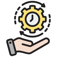 Efficiency Flat Outline Icon