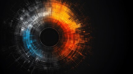 Circular Abstract Composition with Radial Gradients and Concentric Patterns