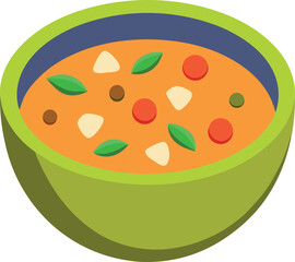 A bowl of soup with vegetables in it
