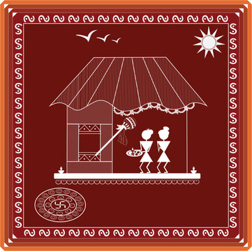 Warli Painting Happy Gudi Padwa