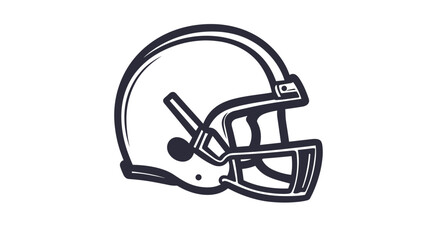 Naklejka premium Outline American football helmet icon on white background with copy space