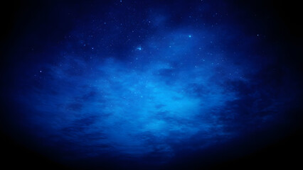 Fototapeta premium deep cosmic blue sky with sparkling stars faintly visible