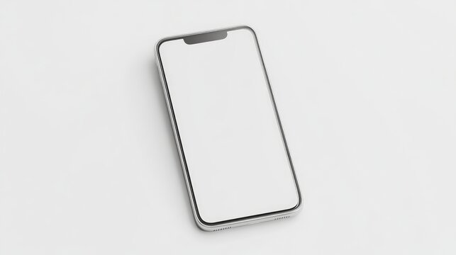 Modern smartphone mockup on a plain white surface