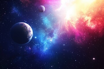 Obraz premium Abstract planets and space background