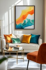 a modern living room interior , Generative AI	