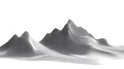 Abstract 3D Terrain Mountain Landscape With White And Black Texture Perspective And Gradient Isolated On Transparent Background Adobe Stock Photo